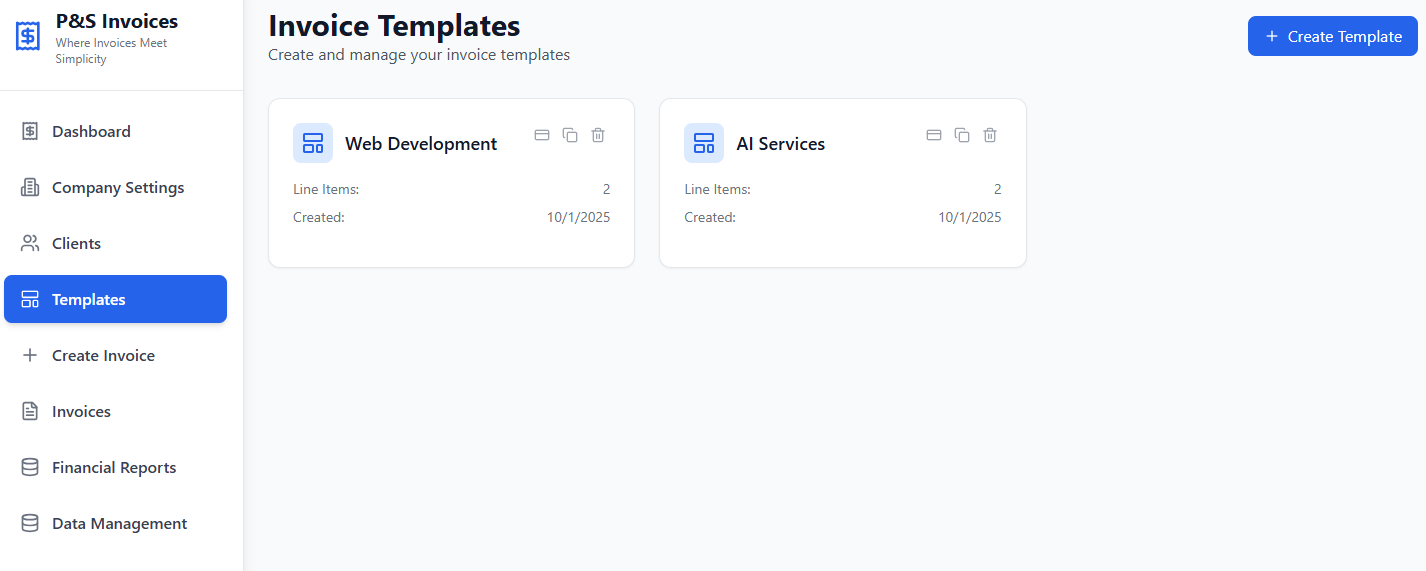 P&S Invoices Templates